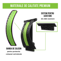 Dispozitiv Ortopedic NEO™ 3in1, pentru Suportul, Intinderea, Masajul si Relaxarea Zonei Lombare, Verde