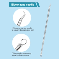 Set 7 pensete pentru extractie puncte negre, comedoane, acnee, ustensile cosmetice din inox, metalic, Neo™ Premium®