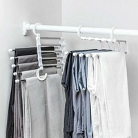 Umeras Pliabil Neo™ Organizator Compact® pentru perechi de pantaloni, cu tije din inox, 48 x 15 cm, Carlige Albe