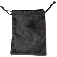 Saculet Premium Neo™ pentru bijuterii, din velur tip catifea cu snur, negru 13x18 cm