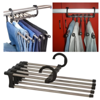 Umeras Neo™ pentru Pantaloni/Prosoape, Tip Cascada, 5 brate Extensibile, Negru