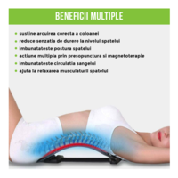 Dispozitiv Ortopedic NEO™ 3in1, pentru Suportul, Intinderea, Masajul si Relaxarea Zonei Lombare, Verde