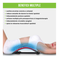 Dispozitiv Ortopedic NEO™ 3in1, pentru Suportul, Intinderea, Masajul si Relaxarea Zonei Lombare, Mov