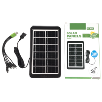 Panou Solar Portabil 3W, 6V, IP67, Negru, Neo™