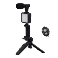 Kit de Vlogging pentru Filmari Video Youtube, TikTok, cu Trepied, Microfon, Panou LED, Suport Reglabil Telefon, Neo™