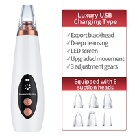 Aparat indepartat puncte negre, Neo™ Premium, cu vacuum, 3 Puteri ajustabile, 6 capete, Ingrijire faciala, Curatare faciala, Acnee, Incarcare USB, Alb