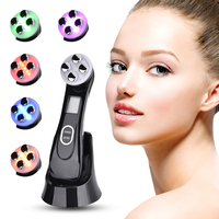 Aparat Profesional de ingrijire faciala prin Rejuvenare cu Fotoni 5 in 1 Neo Photon™, pentru intinerirea pielii, efect anti-rid, tratament Electroporare, RF lumina LED, inchide porii, elimina acneea, albire, pentru fata/gat, stativ incarcare rapida, Negru