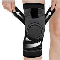 Genunchiera elastica ajustabila cu bretele elastice respirabila marca Jetitude™,1 Bucata Gri cu Negru Marime XL