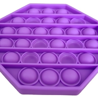 Jucarie antistres din silicon, Push Pop Bubble, Pop It, Neo Toy, forma hexagon, Mov, 12x12x1.5cm