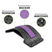 Dispozitiv de Masaj Lombar Neo™ cu Functie de Presopunctura si Stretching maxim 150 kg, Mov