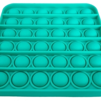 Jucarie antistres din silicon, Push Pop Bubble, Pop It, Neo Toy, forma patrat, Verde, 12x12x1.5cm