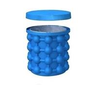 Frapiera Pentru Racirea Bauturilor, Neo™ Ice-Ice-Baby®, din Silicon Fara BPA, Capac Inclus, 120 De Cuburi, 11x11x12cm, Albastru