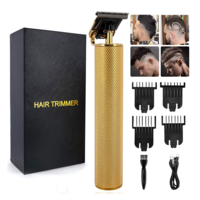 Masina de Tuns Profesionala pentru Barba si Contur, Fara Fir, Cu Lame din Otel Inoxidabil si Incarcare USB, Setari de 1.5mm, 3mm, 6mm si 9mm, Auriu, Neo™