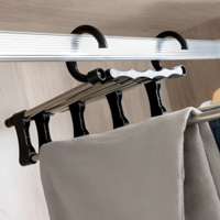 Umeras pentru Pantaloni Pliabil, Tije din Otel, 15 x 48cm, Argintiu, Compact, Neo™