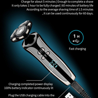 Aparat de ras electric 7 Capete, cu maner lung, Neo™ Blade 3D Samurai®, functie de trimmer, multifunctional, fara fir, incarcare USB, rezistent la apa, 3 lame independente, usor de curatat, sistem 7 in 1, Black-Silver