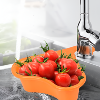 Cosulet de Scurgere Neo™ pentru Chiuveta, Forma de Lebada, Prindere de Baterie, Portocaliu
