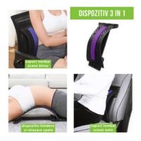 Dispozitiv Ortopedic NEO™ 3in1, pentru Suportul, Intinderea, Masajul si Relaxarea Zonei Lombare, Mov