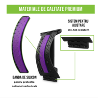 Dispozitiv Ortopedic NEO™ 3in1, pentru Suportul, Intinderea, Masajul si Relaxarea Zonei Lombare, Mov