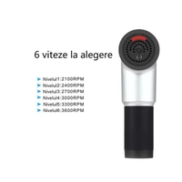Aparat de Masaj Profesional, cu 4 capete interschimbabile si 6 trepte de intensitate, Neo™ Professional Gun®, pentru dureri musculare, reumatice, anticelulitic, Gri