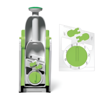 Feliator de Legume Neo™, Pliabil, 4 functii, Tava de Colectare, Verde