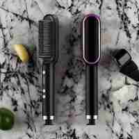 Perie electrica Neo™ profesionala pentru indreptat parul, pieptene pentru indreptat barba, coafat, negru