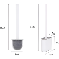 Perie de Silicon pentru Toaleta. cu Suport din Plastic, Aspect Modern, Alb, Neo™