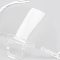Set 12 Masti transparente reutilizabile pentru gura si nas, cu suport pentru barbie si elastic, bandou alb, Neo™ Horeca