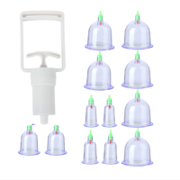 Set de 12 Ventuze Transparente pentru Masaj Terapeutic cu Pompa cu Vacuum, Efecte Anticelulitice, Antistres si Relaxare Musculara, Neo™
