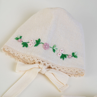 Baby Girl Dress and Cream Bonnet with Hand Embroidery – ZITA Model