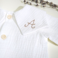 Salopeta fetite, din muselina alba, model ALIA