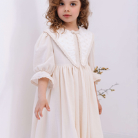 Rochiță din pânză topită fină KAROLINA, cu guler brodat