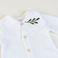 Baby Muslin Romper with Olive Branch Embroidery – OLIVE Model