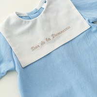 Salopetă „Dar de la Dumnezeu” baby blue din bumbac prespălat