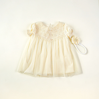 Rochita botez fetita, bumbac si tulle, model DELICATE