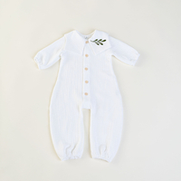 Baby Muslin Romper with Olive Branch Embroidery – OLIVE Model