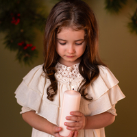 Rochiță din pânză topită fină pentru fetițe, model TAISIA