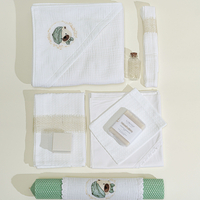 Trusou pentru botez, din muselină alba, cu broderie „Teddy Dreams” mint