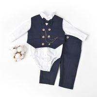 Compleu botez baietel, bleumarin, model ANTHONY