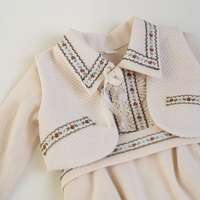 Baby Boy Cream Cotton Outfit with Traditional Motifs – ION Model