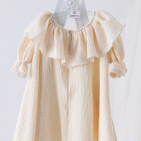 Organic muslin dress for little girls, model AMELIA