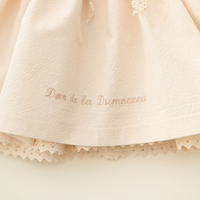 Rochiță „Dar de la Dumnezeu” din bumbac crem – mânecă lungă, personalizabilă