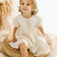 Rochita fetite, bumbac alb, model Karolina