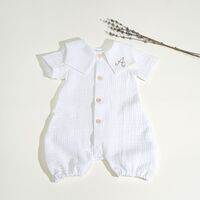 Salopeta fetite, din muselina alba, model ALIA