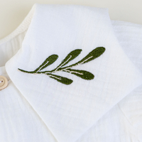 Baby Muslin Romper with Olive Branch Embroidery – OLIVE Model