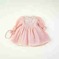 Rochita botez, 0-1 ani, roz pudra, model ADELLE