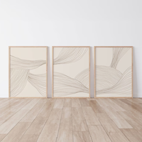 Set 3 tablouri, Ramă Bej, Model minimalist, 30x40 cm