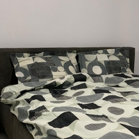 Lenjerie pat, Milano Collection, 4 piese, Alb-negru