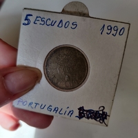 5 escudos, 1990