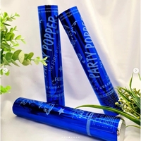 Tub de Confetti, Flippy, Party Popper, 30x5 cm, Confetii Lucioase Rezistente la Foc, Eliberare prin Rasucire, Albastru