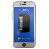 Husa de protectie Flippy Premium Full Cover 360 pentru Apple iPhone 7 Argintiu cu Folie sticla inclusa